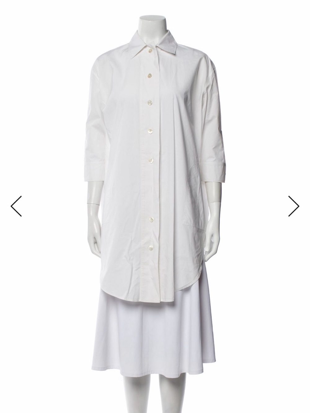 Acne Oversized White Longline Button-Down Shirt